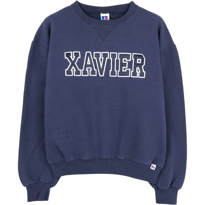 90'S Russell College Sweatshirt, Men's M Size Vintage cotton navy blue type Vintage Second Hand