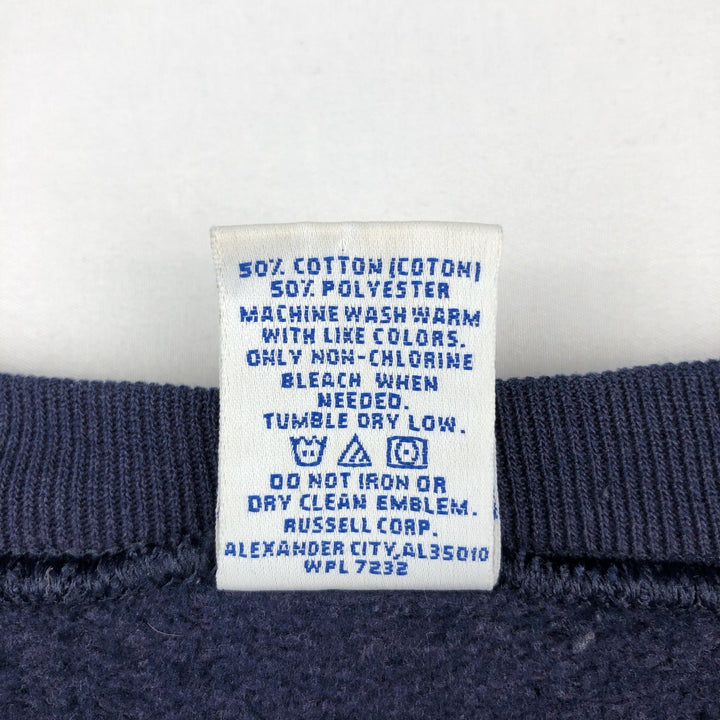 90'S Russell College Sweatshirt, Men's M Size Vintage cotton navy blue type Vintage Second Hand