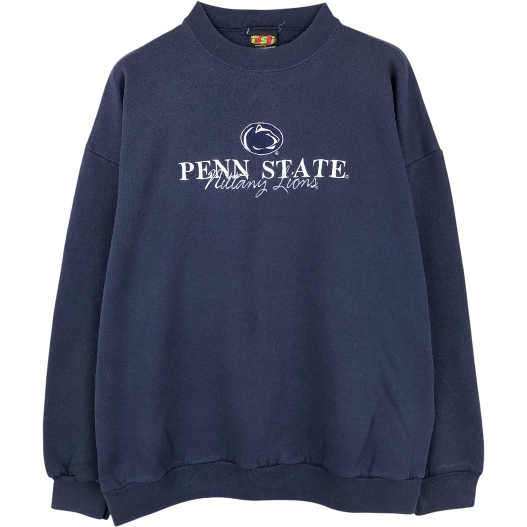 TSI Printed Sweatshirt, Men's XL (equivalent), Crew Neck cotton navy blue type Vintage Second Hand