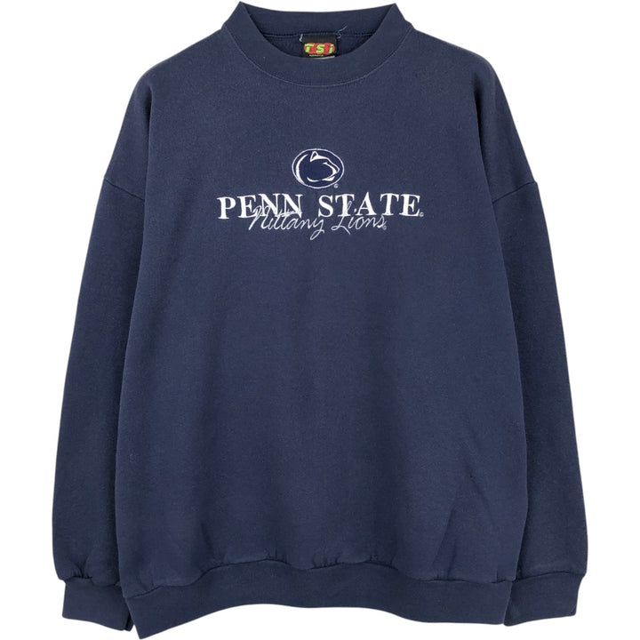 TSI Printed Sweatshirt, Men's XL (equivalent), Crew Neck cotton navy blue type Vintage Second Hand