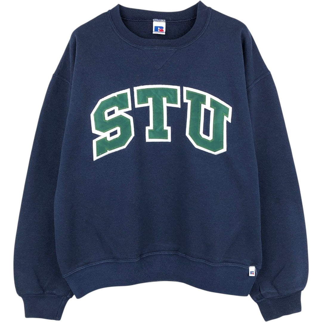 90'S Russell College Sweatshirt, Men's Size L, Vintage cotton navy blue type Vintage Second Hand