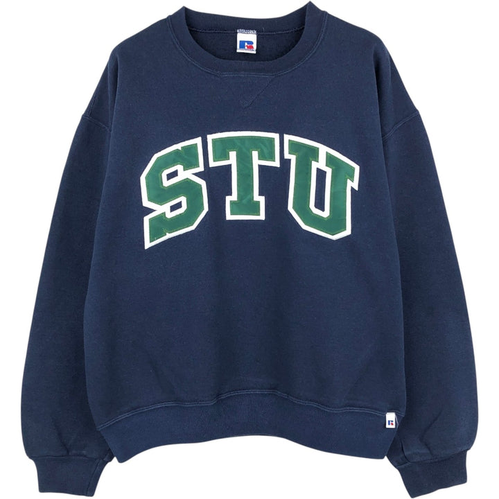 90'S Russell College Sweatshirt, Men's Size L, Vintage cotton navy blue type Vintage Second Hand