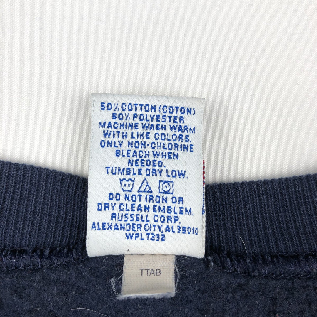 90'S Russell College Sweatshirt, Men's Size L, Vintage cotton navy blue type Vintage Second Hand