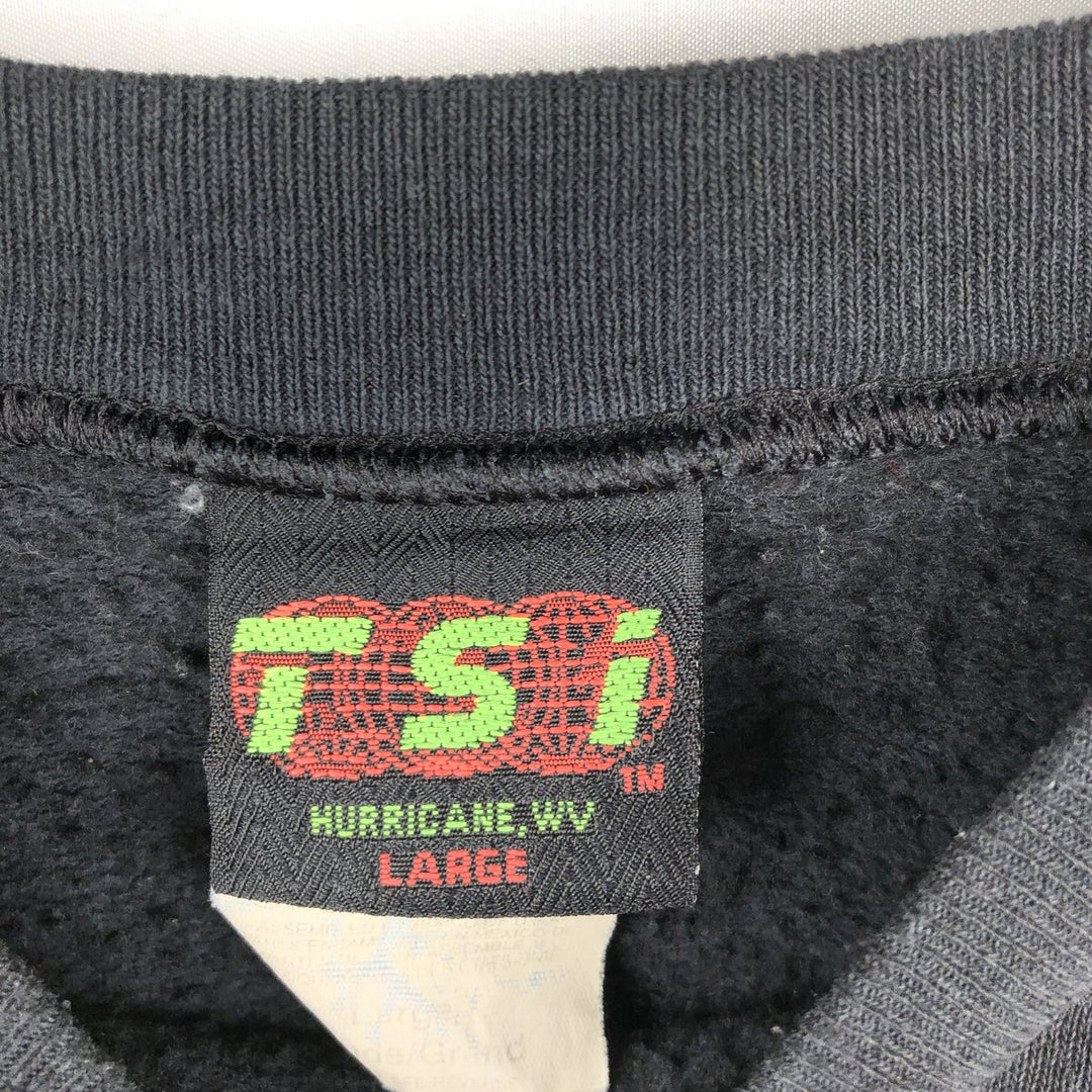 90'S TSI IOWA University of Iowa College Character Sweatshirt, Men's Size L (approx.), Vintage cotton navy blue type Vintage Second Hand