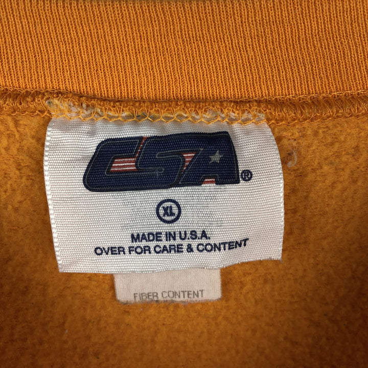 90'S CSA College Sweatshirt, Made in USA, Men's XL equivalent, Vintage cotton orange type Vintage Second Hand