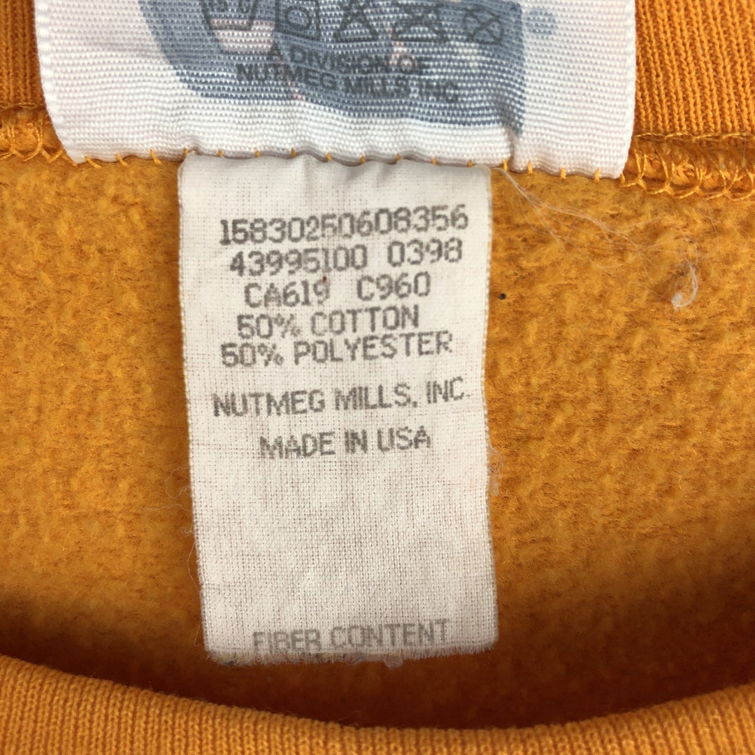 90'S CSA College Sweatshirt, Made in USA, Men's XL equivalent, Vintage cotton orange type Vintage Second Hand