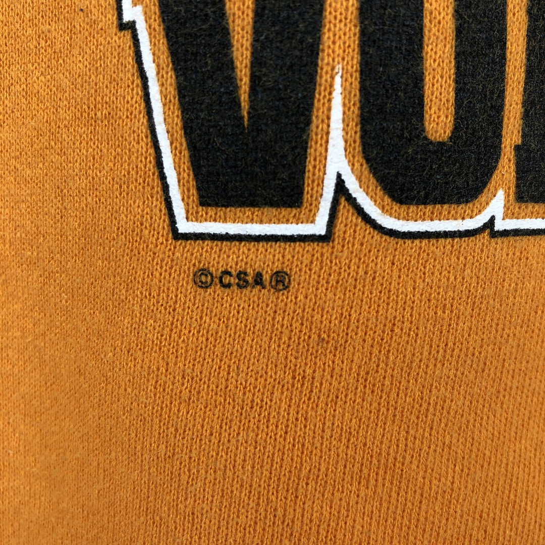 90'S CSA College Sweatshirt, Made in USA, Men's XL equivalent, Vintage cotton orange type Vintage Second Hand