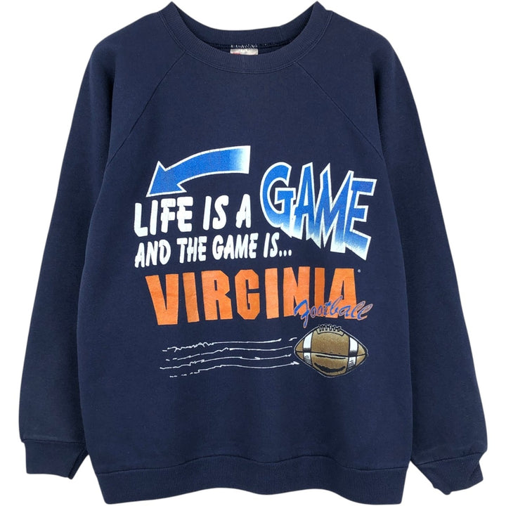 90'S Hanes Activewear College Sweatshirt, Made in USA, Men's Size L (approx.), Vintage cotton navy blue type Vintage Second Hand