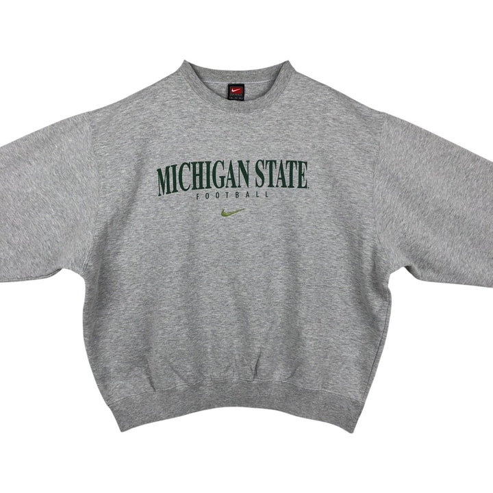 2000'S Nike Team Print Sweatshirt (Men's Size XL) cotton gray type Vintage Second Hand
