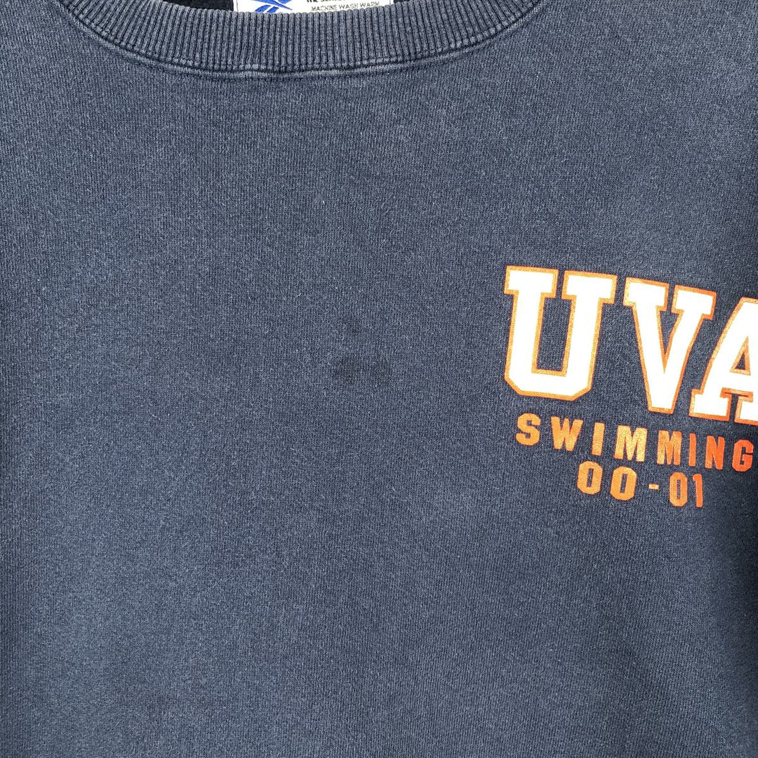 Reebok printed sweatshirt, made in the USA, men's size L equivalent. unclear navy blue type Vintage Second Hand