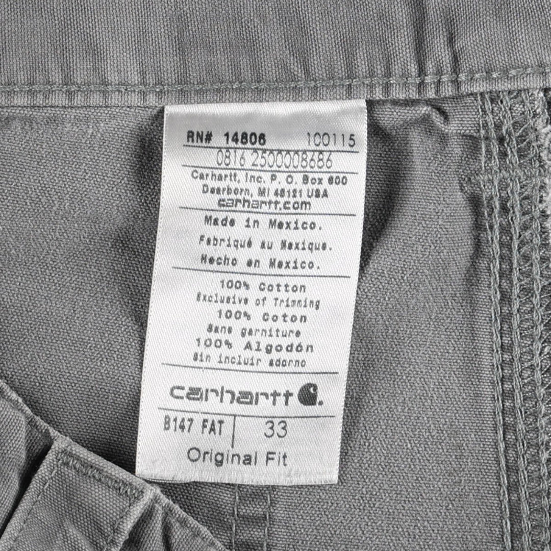 Carhartt Original Fit Duck Canvas Painter Shorts (Men's W33 equivalent) cotton gray type Vintage Second Hand