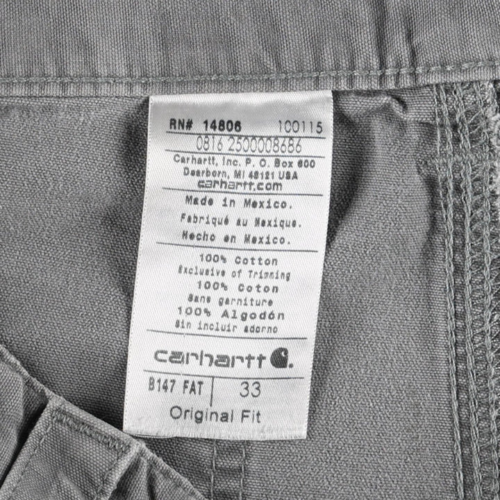 Carhartt Original Fit Duck Canvas Painter Shorts (Men's W33 equivalent) cotton gray type Vintage Second Hand