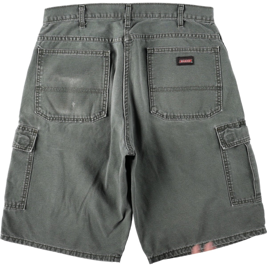 Dickies Relaxed Fit Duck Cargo Shorts (Men's W35 equivalent) cotton gray type Vintage Second Hand