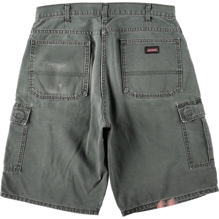 Dickies Relaxed Fit Duck Cargo Shorts (Men's W35 equivalent) cotton gray type Vintage Second Hand