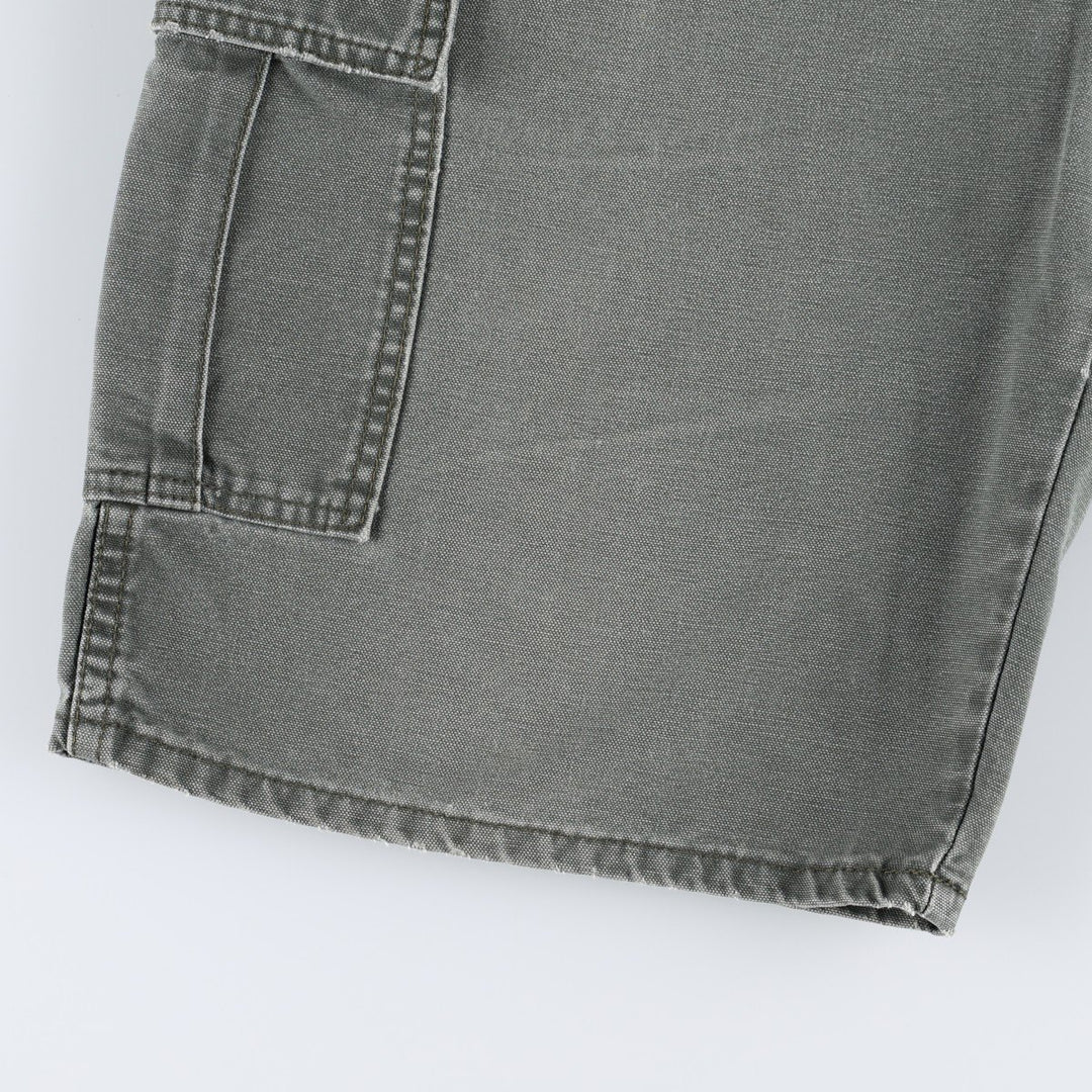Dickies Relaxed Fit Duck Cargo Shorts (Men's W35 equivalent) cotton gray type Vintage Second Hand