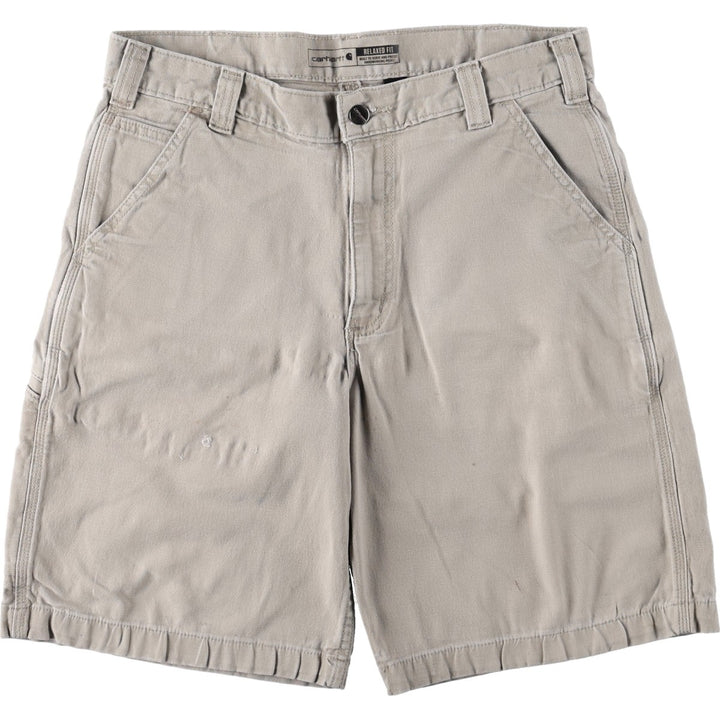 Carhartt Relaxed Fit Duck Work Shorts, Short Pants, Men's, W34 equivalent cotton Beige type Vintage Second Hand