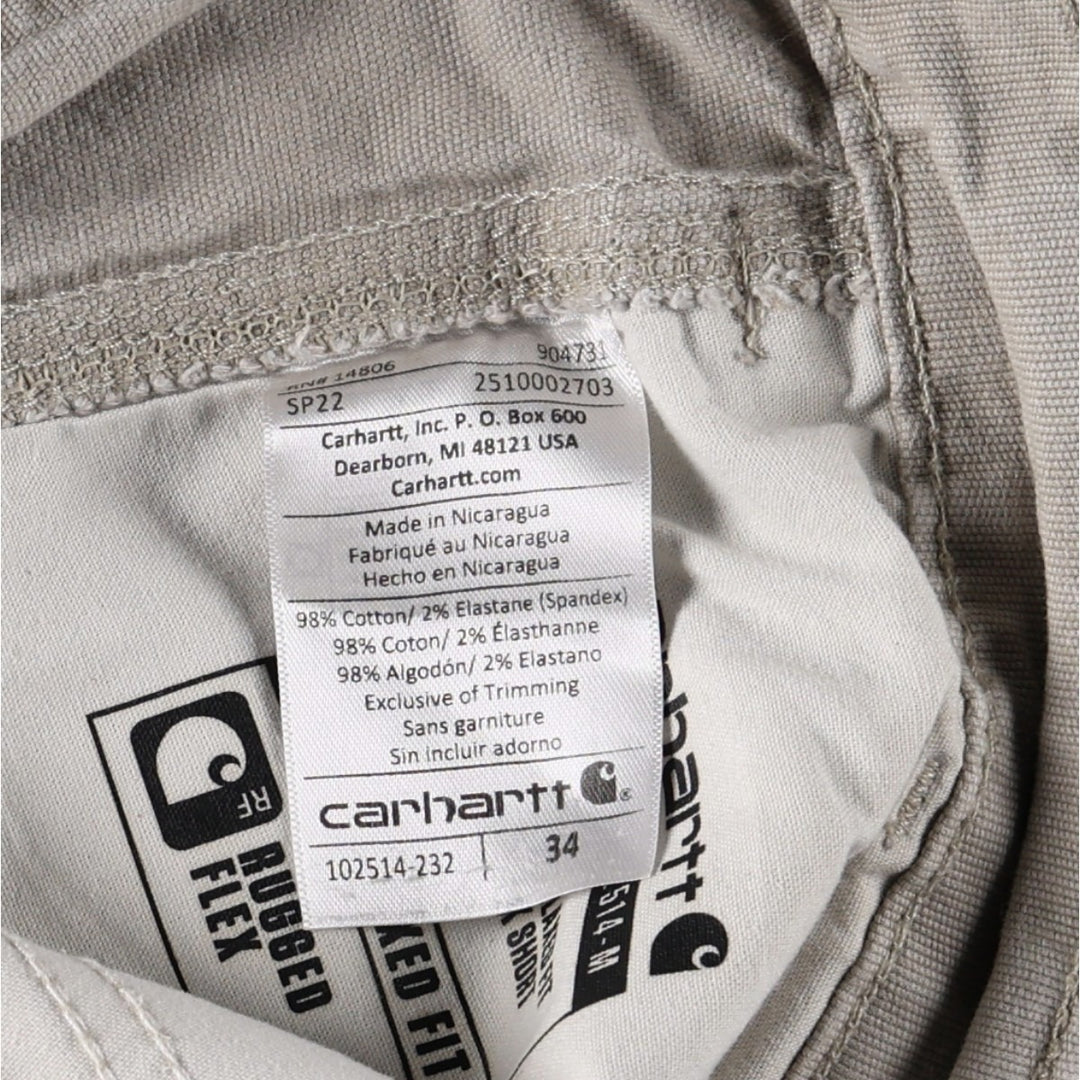 Carhartt Relaxed Fit Duck Work Shorts, Short Pants, Men's, W34 equivalent cotton Beige type Vintage Second Hand