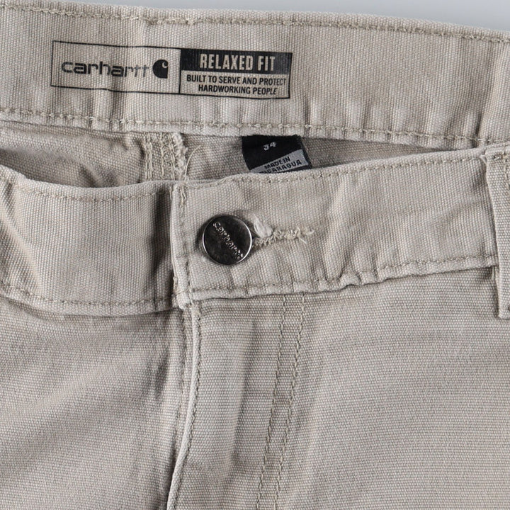 Carhartt Relaxed Fit Duck Work Shorts, Short Pants, Men's, W34 equivalent cotton Beige type Vintage Second Hand