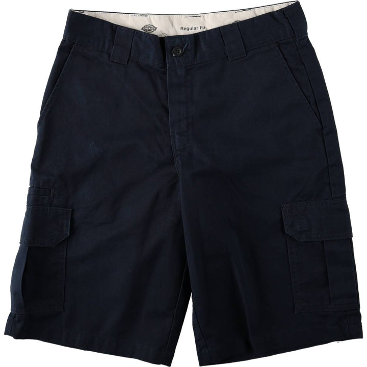 Dickies Regular Fit Cargo Shorts (Men's size W32 equivalent) polyester navy blue type Vintage Second Hand