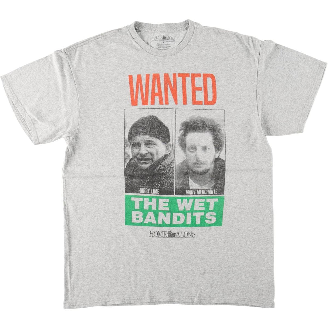HOME ALONE Home Alone Movie T-shirt Men's L size cotton gray type Vintage Second Hand
