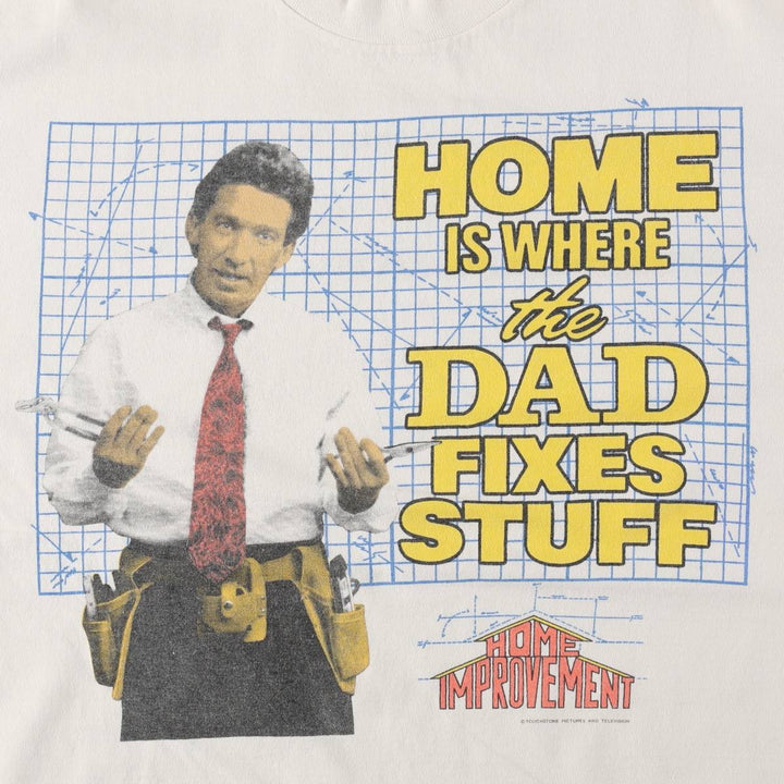 90'S SOF TEE HOME IMPROVEMENT Movie T-shirt, Made in USA, Men's XL equivalent, Vintage cotton white type Vintage Second Hand