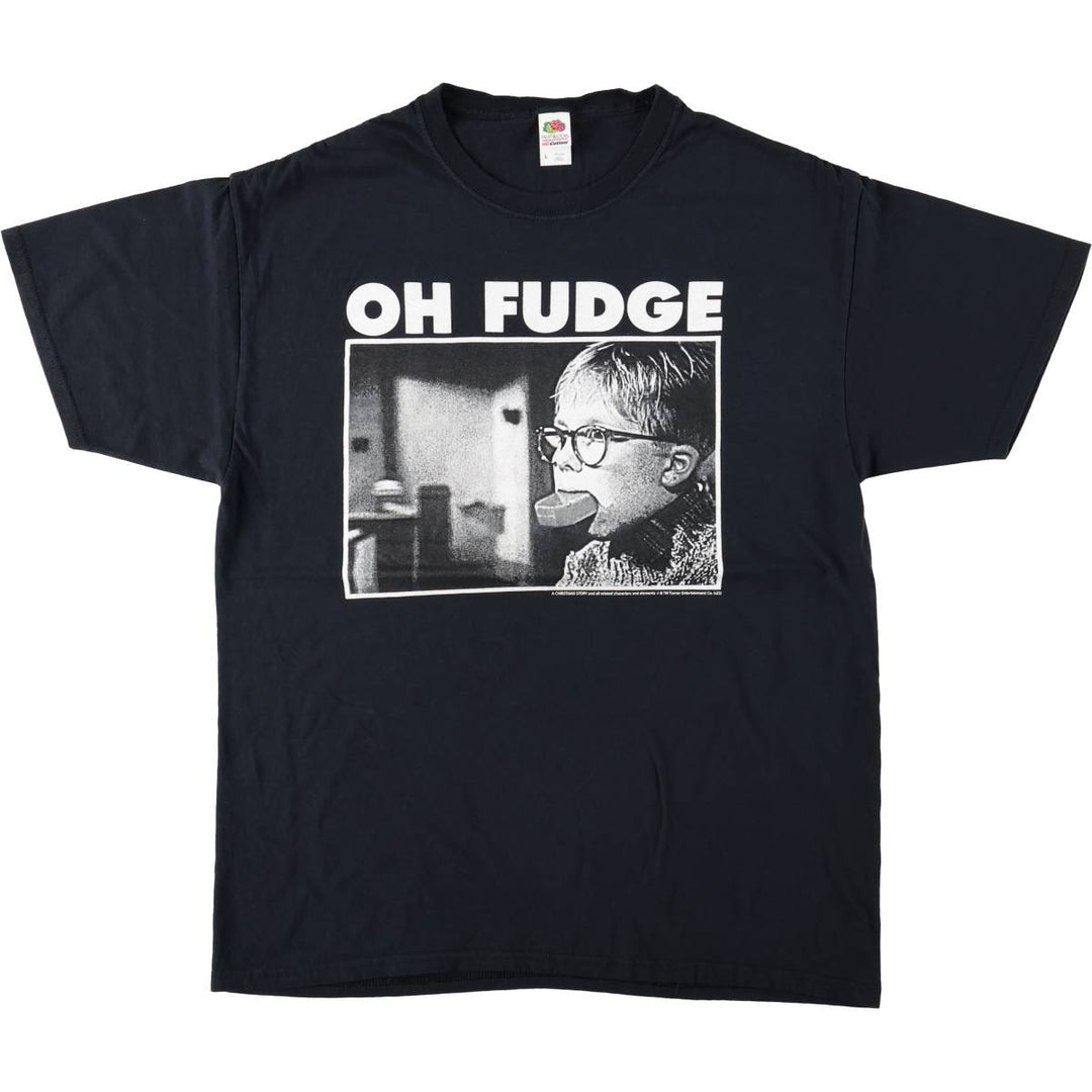 Fruit of the Loom A Christmas Story Movie T-shirt (Men's size L) cotton black type Vintage Second Hand