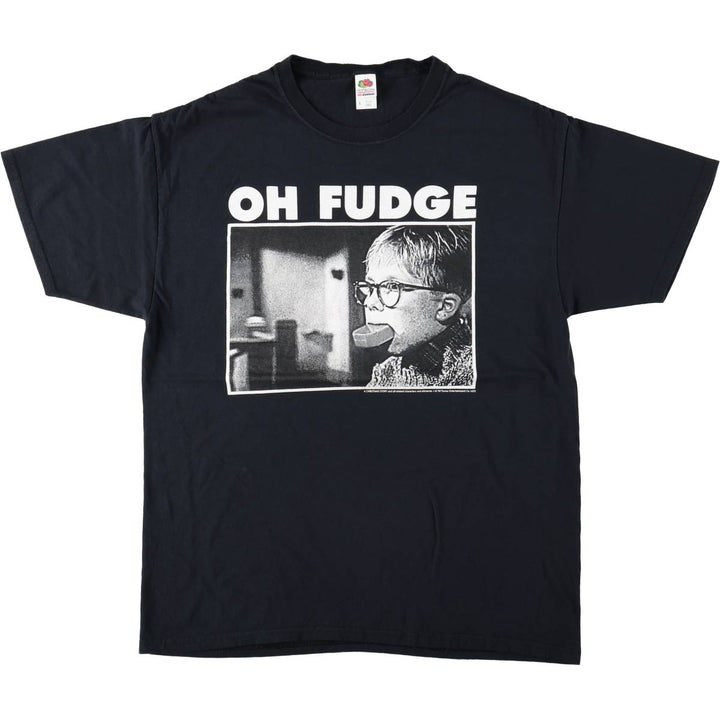 Fruit of the Loom A Christmas Story Movie T-shirt (Men's size L) cotton black type Vintage Second Hand