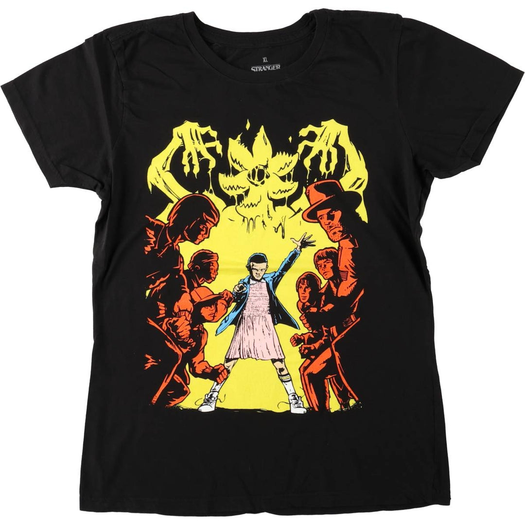 STRANGER THINGS Stranger Things Movie T-shirt Men's XL size unclear black type Vintage Second Hand