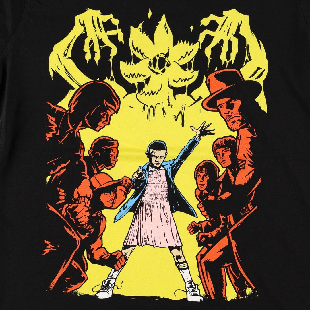STRANGER THINGS Stranger Things Movie T-shirt Men's XL size unclear black type Vintage Second Hand