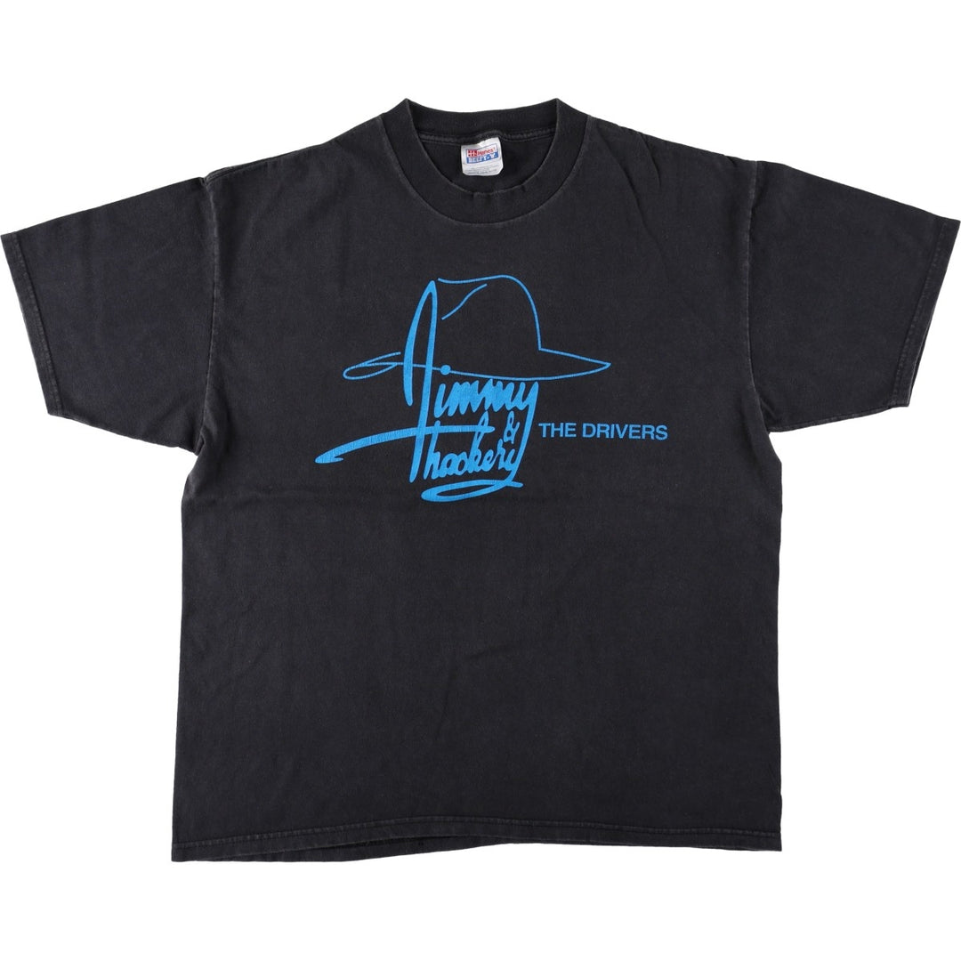 Hanes BEEFY-T JIMMY THACKERY Band T-shirt (Men's XL equivalent) cotton black type Vintage Second Hand