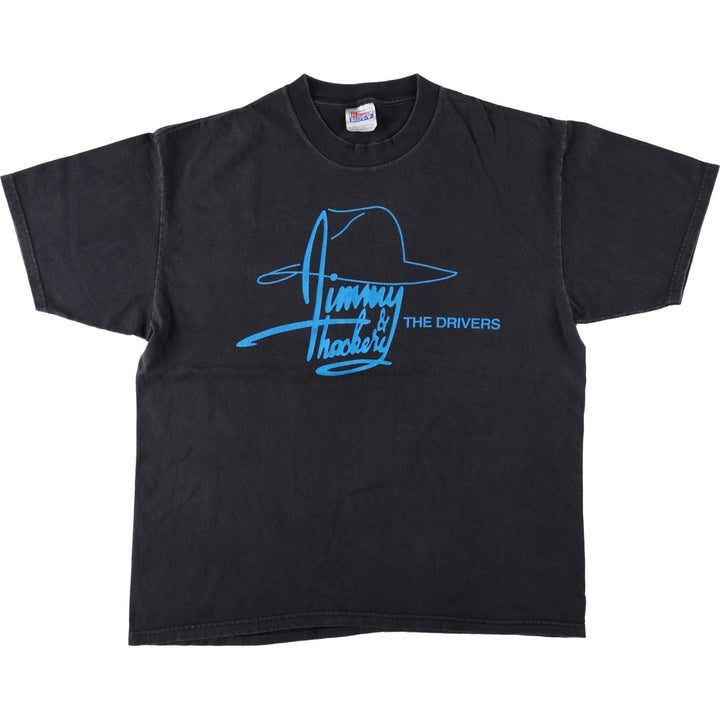 Hanes BEEFY-T JIMMY THACKERY Band T-shirt (Men's XL equivalent) cotton black type Vintage Second Hand
