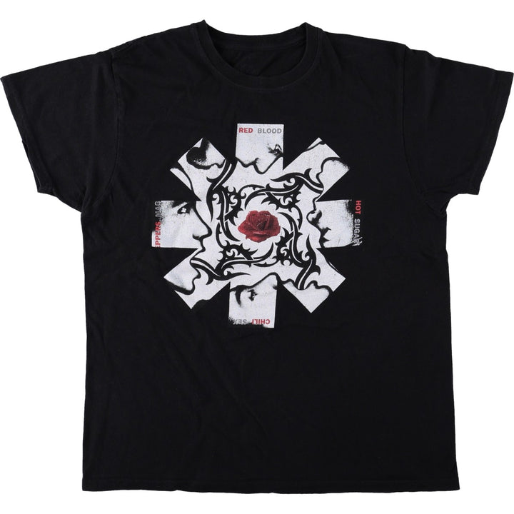 RED HOT CHILI PEPPERS Red Hot Chili Peppers Band T-shirt Band T Men's L size cotton black type Vintage Second Hand