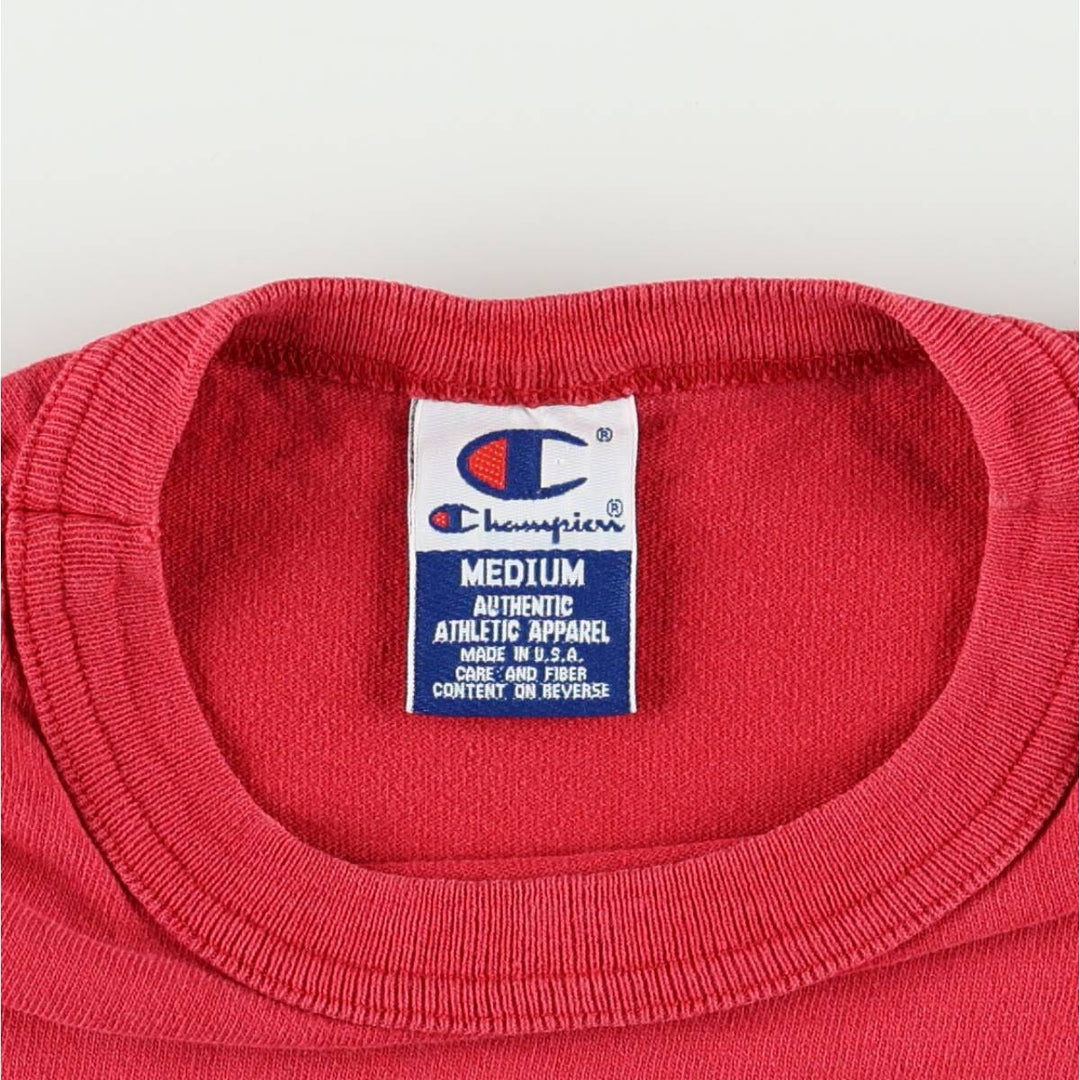 Champion Authentic Athletic Apparel Short-Sleeve Logo T-Shirt, Made in USA, Men's Size M (approx.) cotton red type Vintage Second Hand