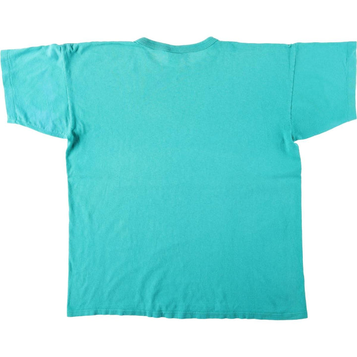 90'S Champion Short-Sleeve T-Shirt with One-Point Logo, Made in USA, Men's XXL Equivalent, Vintage cotton green type Vintage Second Hand