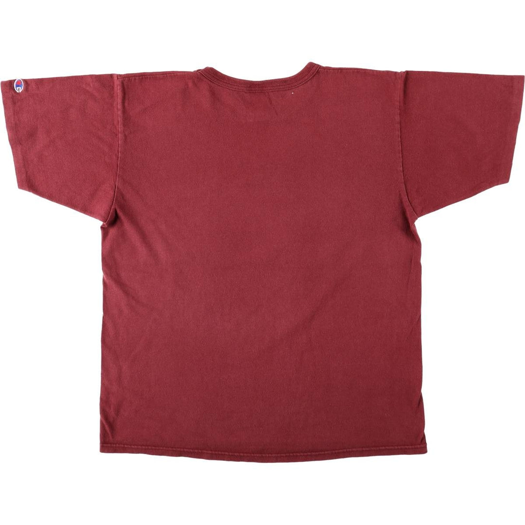 90'S Champion Authentic Athletic Apparel Short-Sleeve Logo T-Shirt, Made in USA, Men's Size L (Equivalent), Vintage cotton Red type red-purple Vintage Second Hand