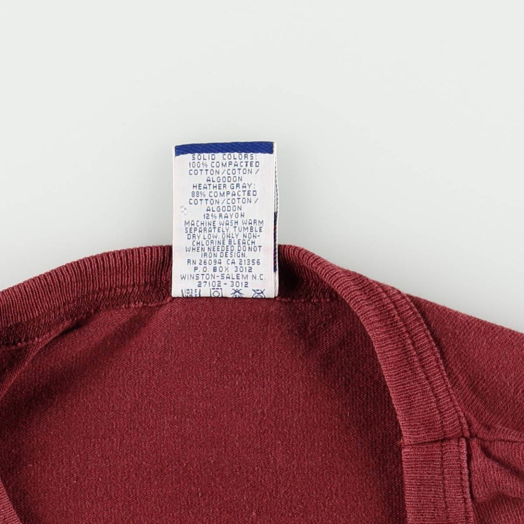 90'S Champion Authentic Athletic Apparel Short-Sleeve Logo T-Shirt, Made in USA, Men's Size L (Equivalent), Vintage cotton Red type red-purple Vintage Second Hand
