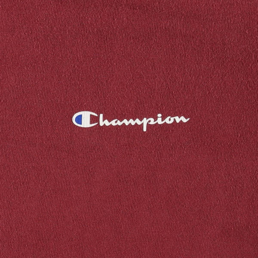 90'S Champion Authentic Athletic Apparel Short-Sleeve Logo T-Shirt, Made in USA, Men's Size L (Equivalent), Vintage cotton Red type red-purple Vintage Second Hand