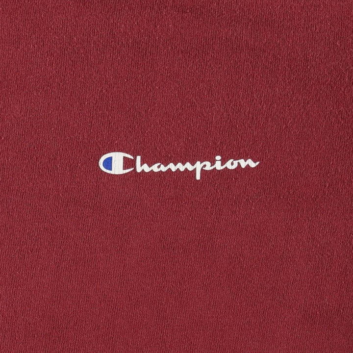 90'S Champion Authentic Athletic Apparel Short-Sleeve Logo T-Shirt, Made in USA, Men's Size L (Equivalent), Vintage cotton Red type red-purple Vintage Second Hand