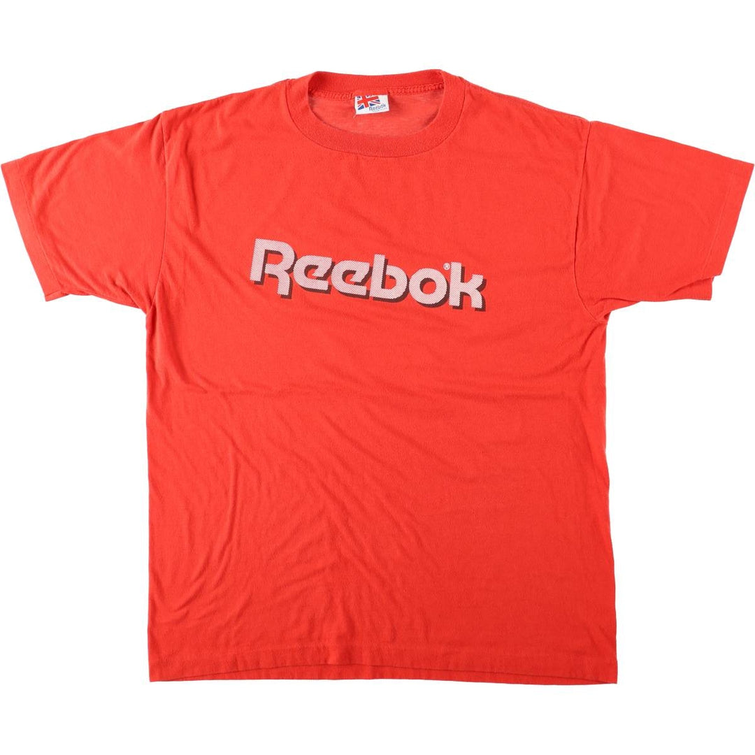 80'S Reebok sports print t-shirt, made in USA, men's size XL (approx.), vintage. cotton red type Vintage Second Hand