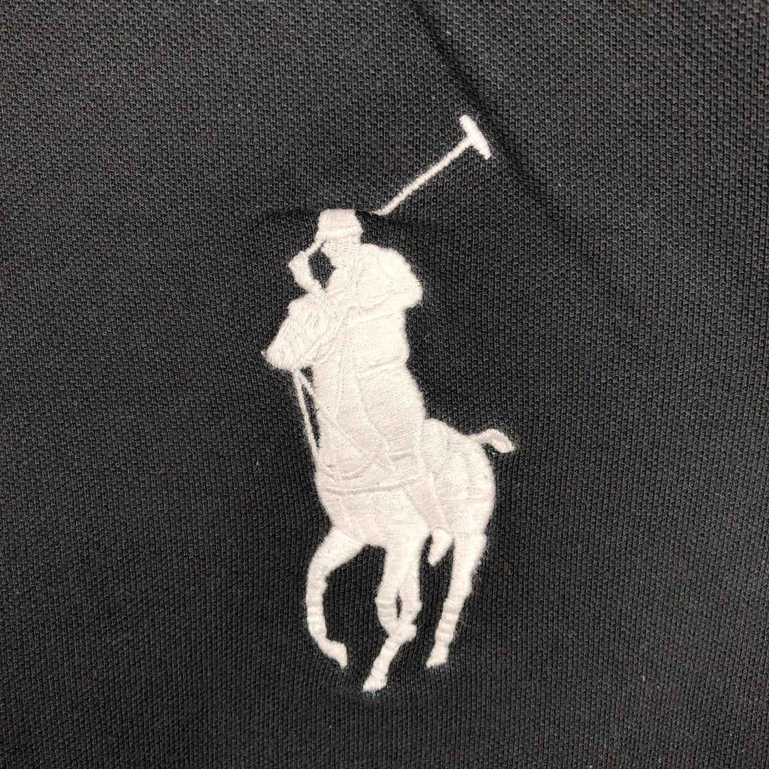 Ralph Lauren POLO RALPH LAUREN CUSTOM FIT Big Pony Long-Sleeve Polo Shirt (Women's Size XS) cotton black type Vintage Second Hand
