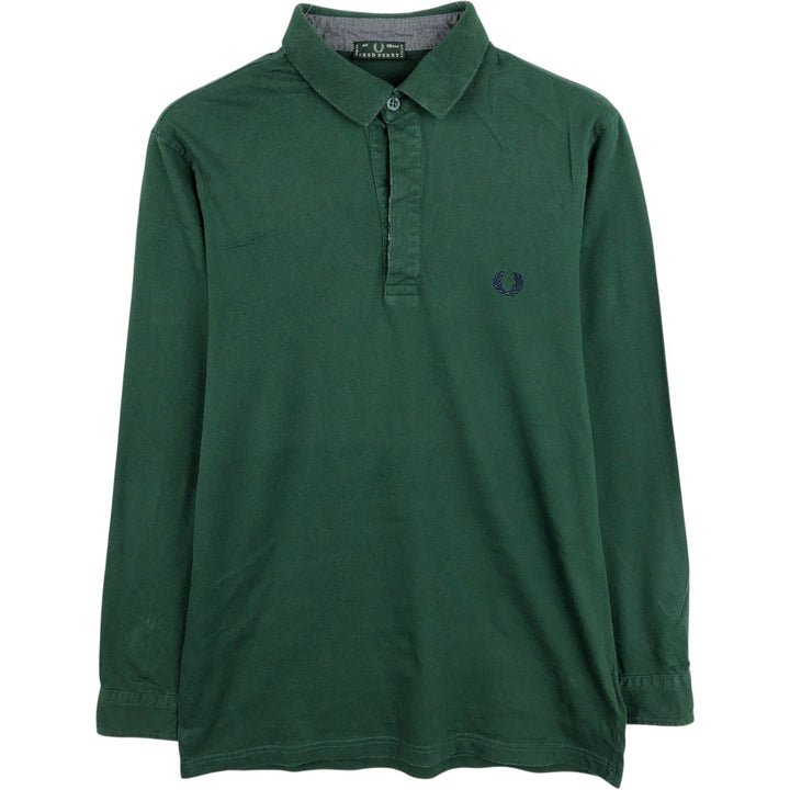 Fred Perry long-sleeved polo shirt, made in Italy, women's size S equivalent. cotton green type Vintage Second Hand