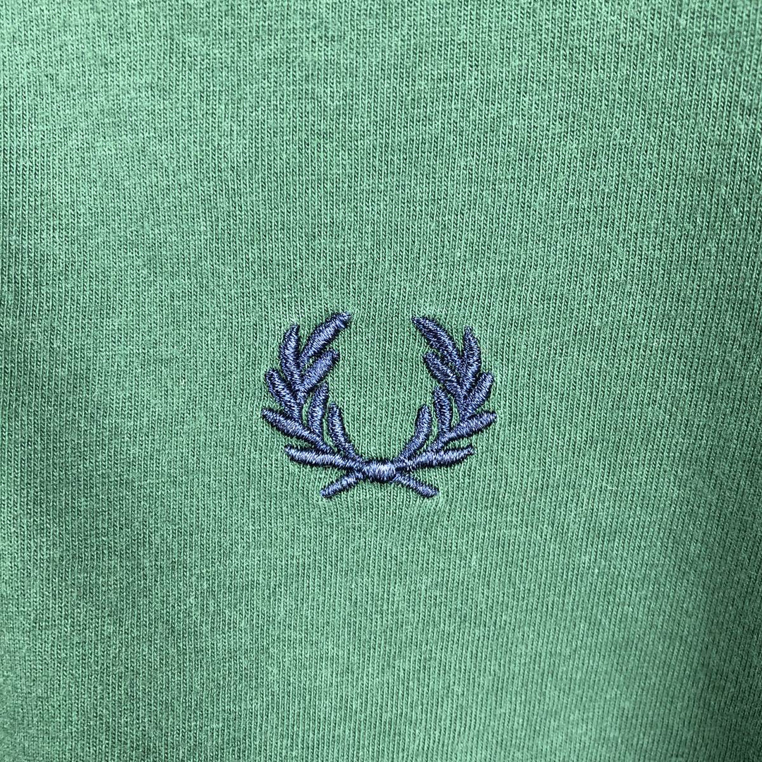 Fred Perry long-sleeved polo shirt, made in Italy, women's size S equivalent. cotton green type Vintage Second Hand