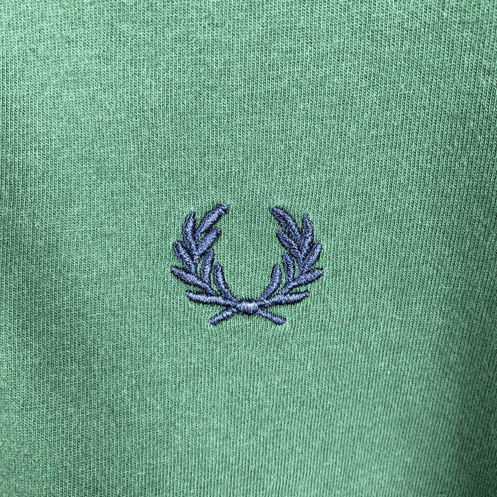 Fred Perry long-sleeved polo shirt, made in Italy, women's size S equivalent. cotton green type Vintage Second Hand
