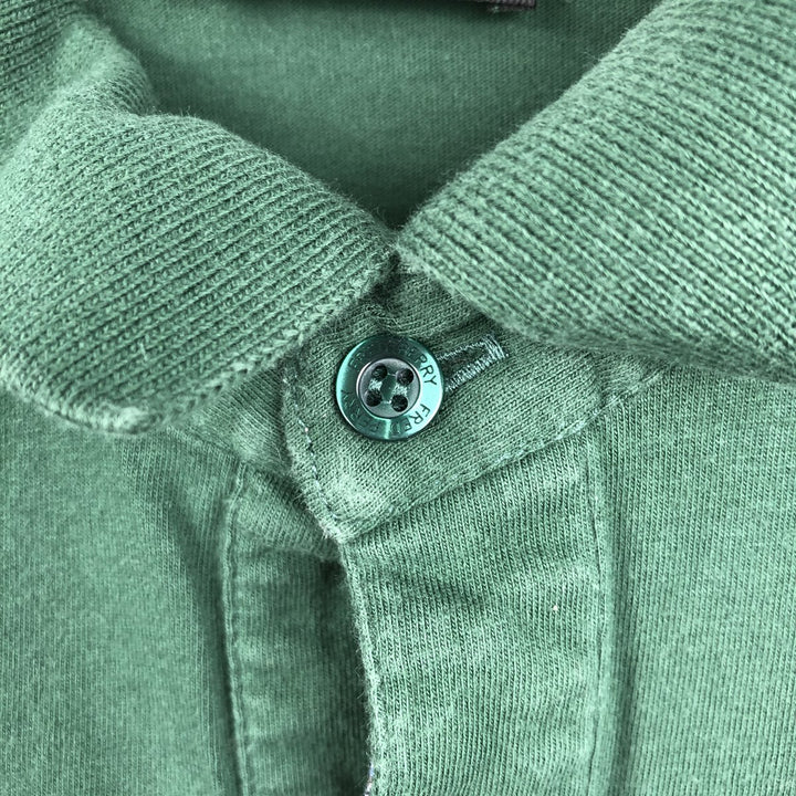 Fred Perry long-sleeved polo shirt, made in Italy, women's size S equivalent. cotton green type Vintage Second Hand