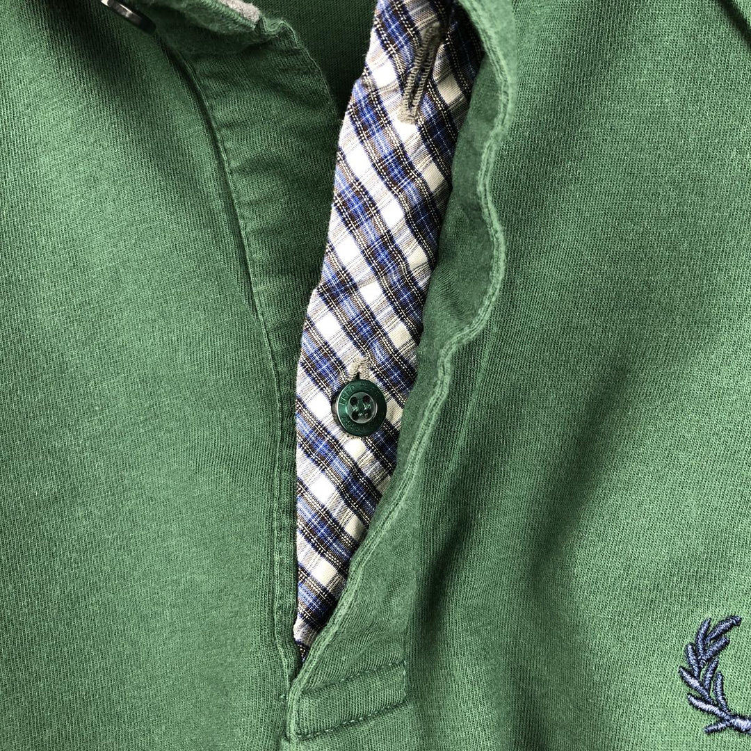 Fred Perry long-sleeved polo shirt, made in Italy, women's size S equivalent. cotton green type Vintage Second Hand