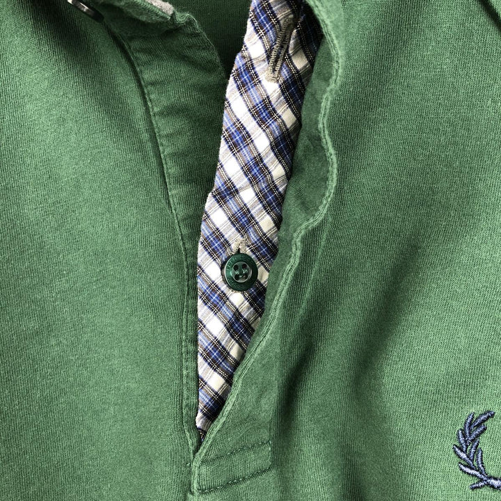 Fred Perry long-sleeved polo shirt, made in Italy, women's size S equivalent. cotton green type Vintage Second Hand