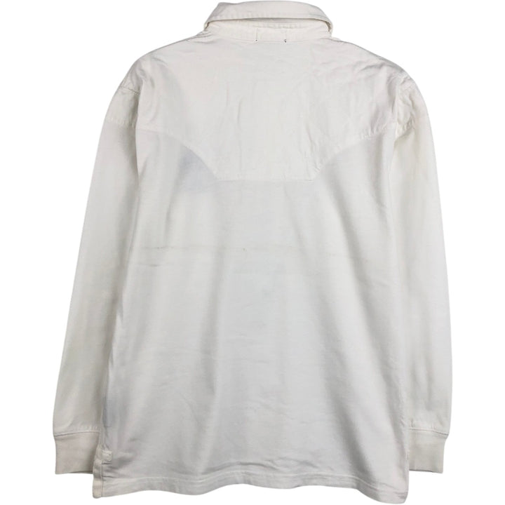 Ralph Lauren POLO by Ralph Lauren Long-Sleeve Rugby Shirt, Women's Size M (approx.) cotton white type Vintage Second Hand