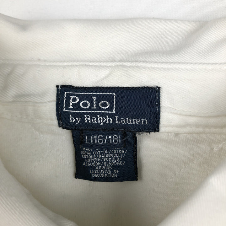 Ralph Lauren POLO by Ralph Lauren Long-Sleeve Rugby Shirt, Women's Size M (approx.) cotton white type Vintage Second Hand
