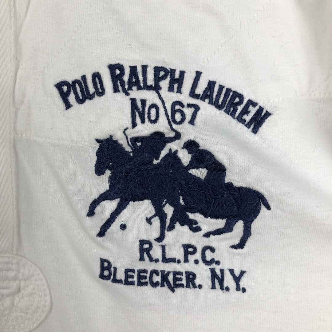 Ralph Lauren POLO by Ralph Lauren Long-Sleeve Rugby Shirt, Women's Size M (approx.) cotton white type Vintage Second Hand