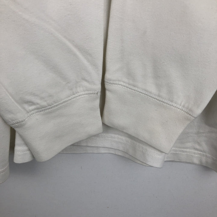 Ralph Lauren POLO by Ralph Lauren Long-Sleeve Rugby Shirt, Women's Size M (approx.) cotton white type Vintage Second Hand